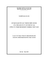 Sử dụng quyền lực trong điều hành của nhà nước quản lý cấp trung tại công ty TNHH microsoft mobile việt nam  