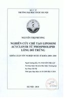 Nghiên cứu chế tạo liposom acyclovir từ phospolipid lòng đỏ trứng