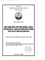 Định lượng đồng thời paracetamol, cafein, phenobarbital trong chế phẩm bằng phương pháp sắc ký lỏng hiệu năng cao