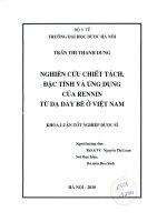 Nghiên cứu chiết tách đặc tính và ứng dụng của rennin từ dạ dày bê ở việt nam