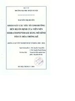 Khảo sát các yếu tố ảnh hưởng đến độ ổn định của viên nén serratiopeptidase bằng mô hình tối ưu hoá thống kê