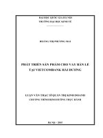 Phát triển sản phẩm cho vay bán lẻ tại vietcombank hải dương  luận văn ths 