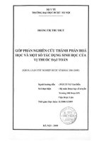 Góp phần nghiên cứu thành phần hóa học và một số tác dụng sinh học của vị thuốc đại toán