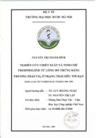 Nghiên cứu chiết xuất và tinh chế phospholipid từ lòng đỏ trứng bằng phương pháp c02 ở trạng thái siêu tới hạn