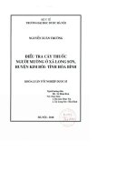 Điều tra cây thuốc người mường ở xã long sơn huyện kim bôi tỉnh hoà bình