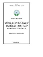 Khảo sát quy trình sử dụng chế phẩm ngâm chân phát triển từ bài thuốc tắm cổ truyền của người dao đỏ tại xã tả phìn, huyện sa pa, tỉnh lào cai