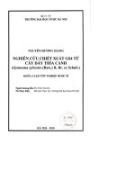 Nghiên cứu chiết xuất GS4 từ cây dây thìa canh (gymnema sylvestre (retz ) r br ex schult)