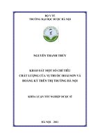 Khảo sát một số chỉ tiêu chất lượng của vị thuốc hoài sơn và hoàng kỳ trên thị trường hà nội