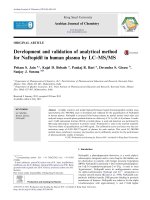 Development and validation of analytical method for naftopidil in human plasma by LC–MSMS