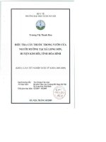 Điều tra cây thuốc trong vườn của người mường tại xã long sơn, huyện kim bôi, hòa bình