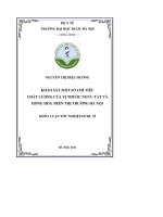 Khảo sát một số chỉ tiêu chất lượng của vị thuốc ngưu tất và hồng hoa trên thị trường hà nội