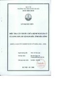 Điều tra cây thuốc chữa bệnh ngoài da ở xã long sơn, huyện kim bôi, tỉnh hòa bình