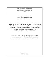 Hiệu quả đầu tư xây dựng cơ bản tại huyện tam dương   tỉnh vĩnh phúc thực trạng và giải pháp  luận văn ths 2015 