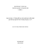 Luận văn thạc sĩ: “Hướng dẫn học sinh tự đánh giá và điều chỉnh quá trình học tập môn Toán ở trường trung học cơ sở”