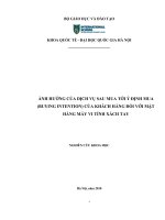 Ảnh hưởng của dịch vụ sau mua tới ý định mua (buying intention) của khách hàng đối với mặt hàng máy vi tính xách tay