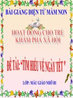 Bài giảng điện tử mầm non lớp Chồi đề tài Tìm hiểu về ngày tết