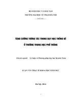 Luận văn thạc sĩ: Tăng cường tương tác trong dạy học thống kê ở THPT