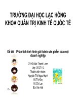 Thống kê doanh nghiệ  phân tích tình hình giá thành sản phẩm của một doanh nghiệp 