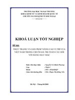 Thực trạng và giải pháp nâng cao vị trí của việt nam trong chuỗi giá trị toàn cầu đối với hàng may mặc 