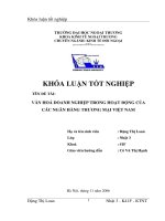 Văn hoá doanh nghiệp trong hoạt động của các ngân hàng thương mại việt nam 