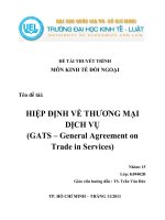 Hiệp định về thương mại dịch vụ (GATS – general agreement ontrade in services)