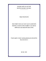 Phát triển năng lực sáng tạo của sinh viên trường cao đẳng công nghiệp và xây dựng thông qua dạy học hóa đại cương 