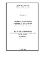 Tích hợp các nội dung kiến thức sinh học chuyên khoa vào dạy học phần sinh thái học sinh học 12 