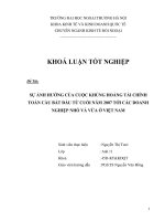 Sự ảnh hưởng của cuộc khủng hoảng tài chính toàn cầu bắt đầu từ cuối năm 2007 tới các doanh nghiệp nhỏ và vừa ở việt nam 