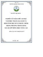 Nghiên cứu bào chế cao đặc tam diệu thang và định tính một số vị thuốc chính trong phương thuốc bằng sắc ký lớp mỏng hiệu năng cao