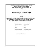 Nghiên cứu vấn đề sử dụng các hợp đồng ngoại hối phát sinh đối với bảo hiểm rủi ro tỷ giá cho các doanh nghiệp xuất nhập khẩu việt nam 