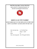 Kinh nghiệm quản lý hệ thống bán lẻ trên thế giới và giải pháp vận dụng đối với việt nam 