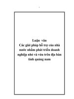 Luận văn các giải pháp hỗ trợ của nhà nước nhằm phát triển doanh nghiệp nhỏ và vừa trên địa bàn tỉnh quảng nam 