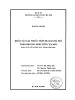 Khảo sát giá thuốc trên địa bàn hà nội theo phương pháp tiếp cận mới