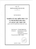 Nghiên cứu đặc điểm thực vật và thành phần hóa học của dược liệu thóc lép