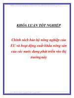 Luận văn chính sách bảo hộ nông nghiệp của EU và hoạt động xuất khẩu nông sản của các nước đang phát triển vào thị trường này 