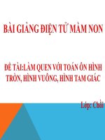 Bài giảng điện tử mầm non lớp Chồi đề tài Làm quen với toán Ôn hình tròn, hình vuông, hình tam giác