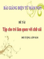 Bài giảng điện tử mầm non lớp Mầm đề tài Tập cho trẻ làm quen với chữ cái