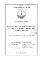 Xây dựng chiến lược PR cho hoạt động PR của công ty cổ phần dược phẩm nam hà giai đoạn 2008   2010