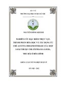 Nghiên cứu đặc điểm thực vật , thành phần hóa học và tác dụng ức chế acetylcholinesterase của một loài thuộc chi stephania lour , thu hái ở hòa bình