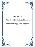 Vấn đề cốt lõi nhất của kinh tế tư nhân và những ý kiến , nhận xét 