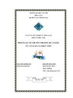 PHÁP LUẬT VỀ CHUYỂN NHƯỢNG DỰ ÁN ĐẦU TƯLÝ LUẬN VÀ THỰC TIỄN