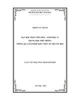 Dạy học phần tiến hóa   sinh học 12 trung học phổ thông thông qua tích hợp kiến thức di truyền học 