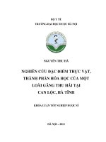 Nghiên cứu đặc điểm thực vật, thành phần hóa học của một loài găng thu hái tại can lộc , hà tĩnh