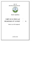 Chiết xuất, phân lập một số thành phần từ vỏ thân cây gạo