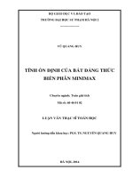 Tính ổn định của bất đẳng thức biến phân minimax (LV01190)