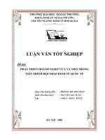 Phát triển doanh ngiệp vừa và nhỏ trong tiến trình hội nhập kinh tế quốc tế 