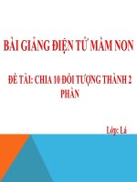 Bài giảng điện tử mầm non lớp Lá đề tài Chia 10 đối tượng thành 2 phần