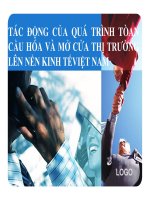 Tác động của quá trình toàn cầu hóa và mở cửa thị trường lên nền kinh tế việt nam 