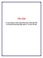 Các giải pháp và kiến nghị nhằm hoàn thiện luật đầu tư trong tình hình hội nhập quốc tế và toàn cầu hóa 