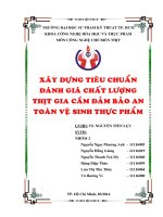 Xây dựng tiêu chuẩn đánh giá chất lượng thịt gia cầm đảm bảo vệ sinh an toàn thực phẩm